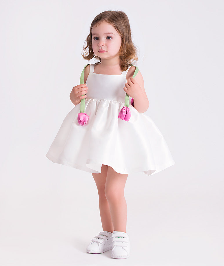 3D Flower Strap Baby Girl Dress | Elegant Occasionwear 1236M Casa Marisol 3D Flower Strap Baby Girl Dress | Elegant Occasionwear 1236M Casa Marisol