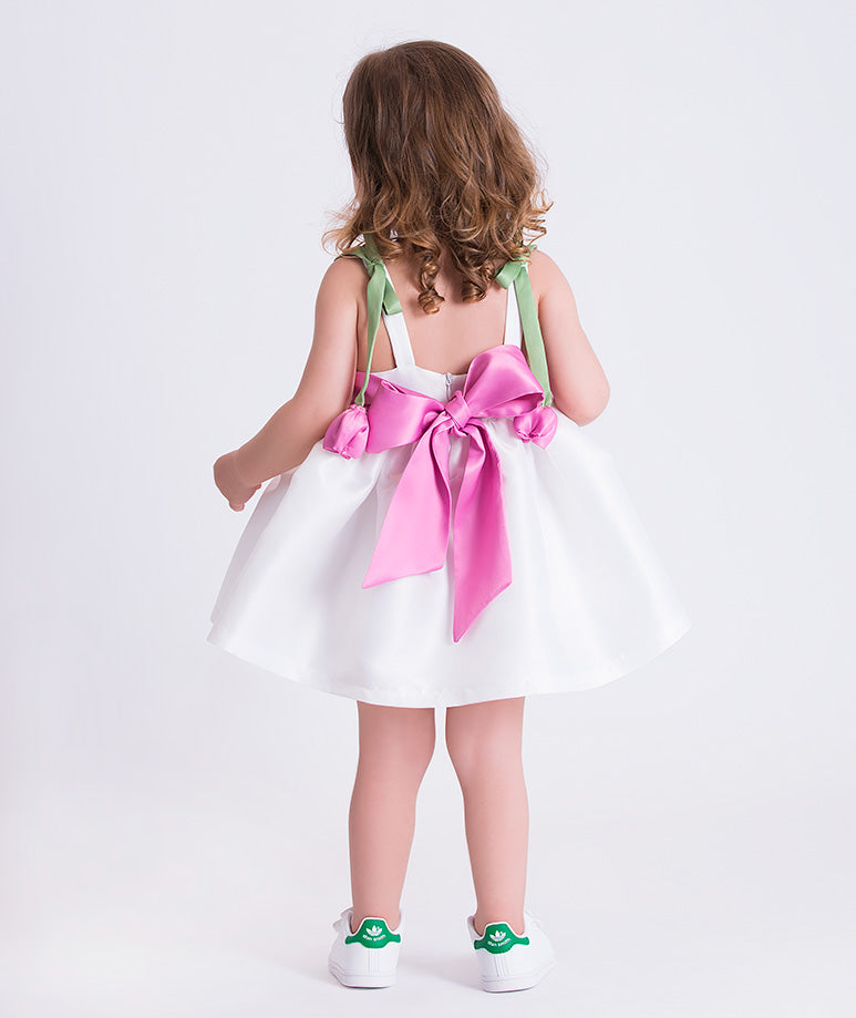 3D Flower Strap Baby Girl Dress | Elegant Occasionwear 12–36M