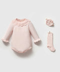 Blush Petal Collar Baby Set | 3 Pieces