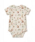 Casa Marisol Beach baby bodysuit with surfing animals palm trees and surfboards California inspired newborn outfit