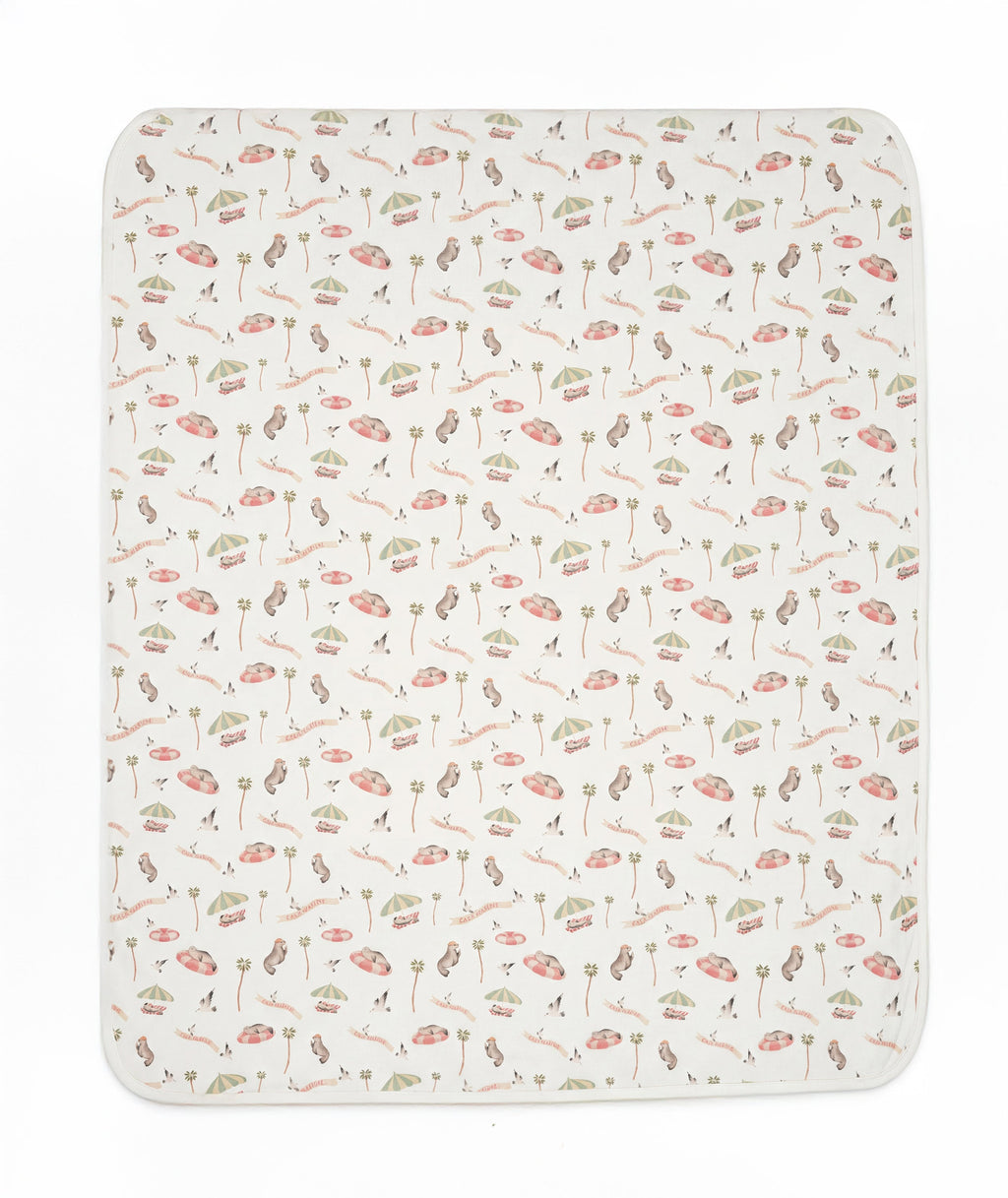 Floral patterned mat on a white background