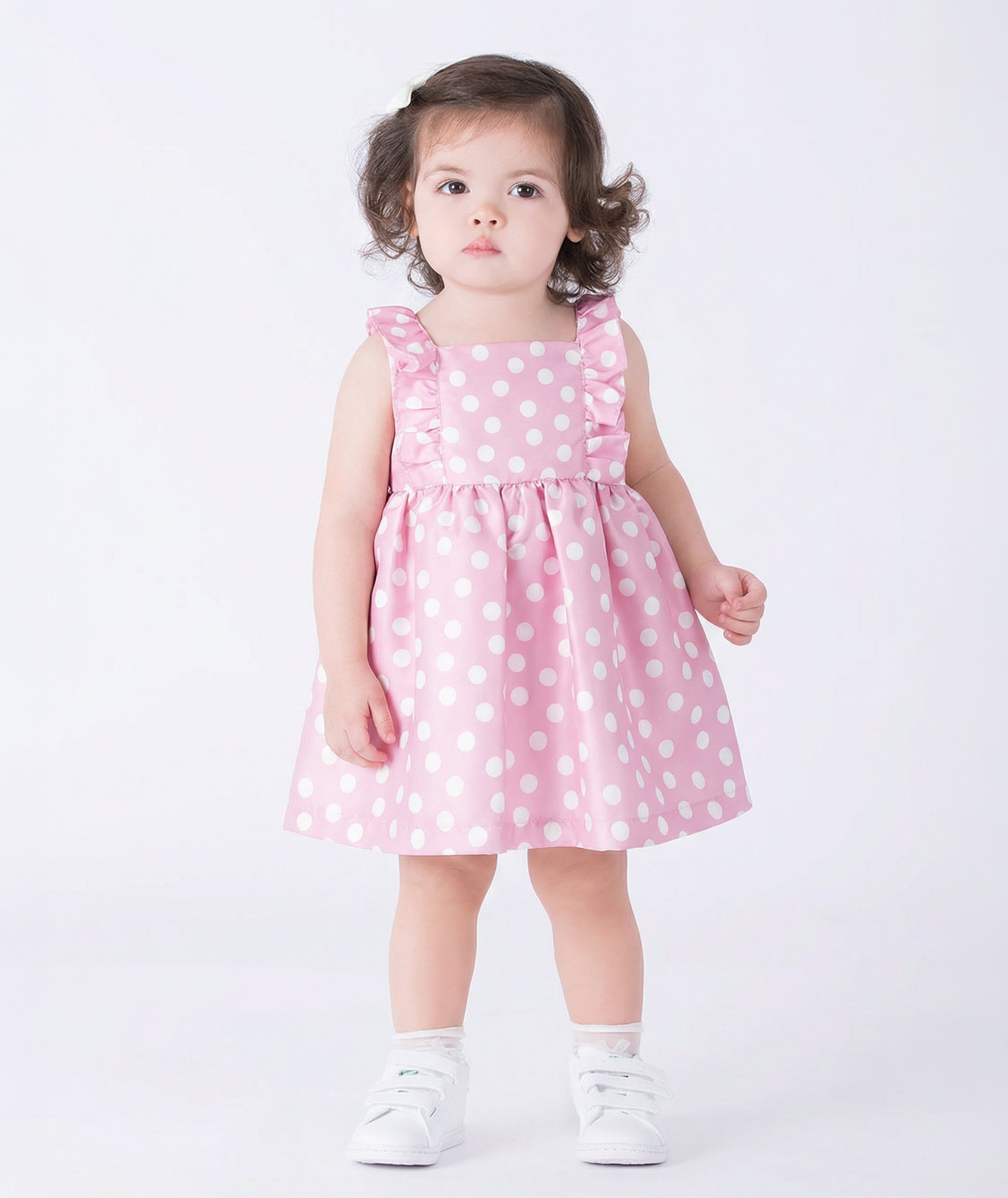 Polka Dot Ruffle Pink Baby Dress