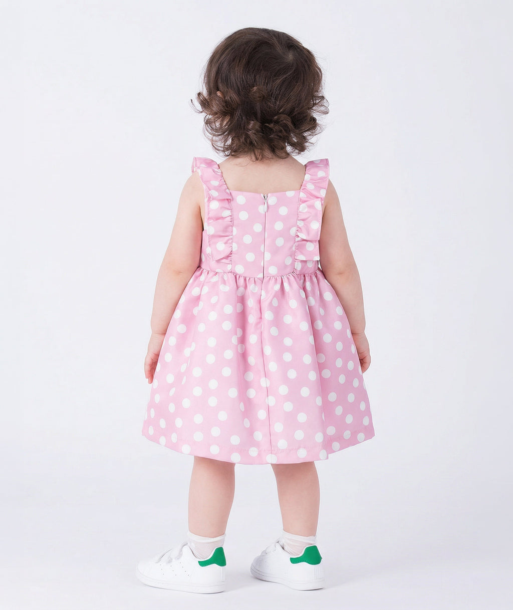 Polka Dot Ruffle Pink Baby Dress