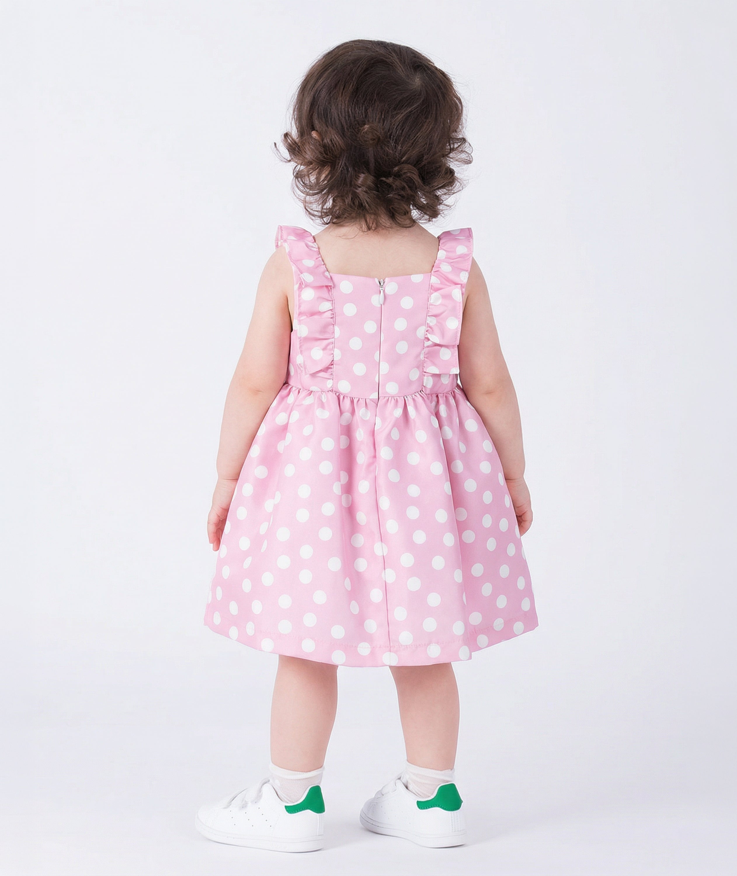 Polka Dot Ruffle Pink Baby Dress