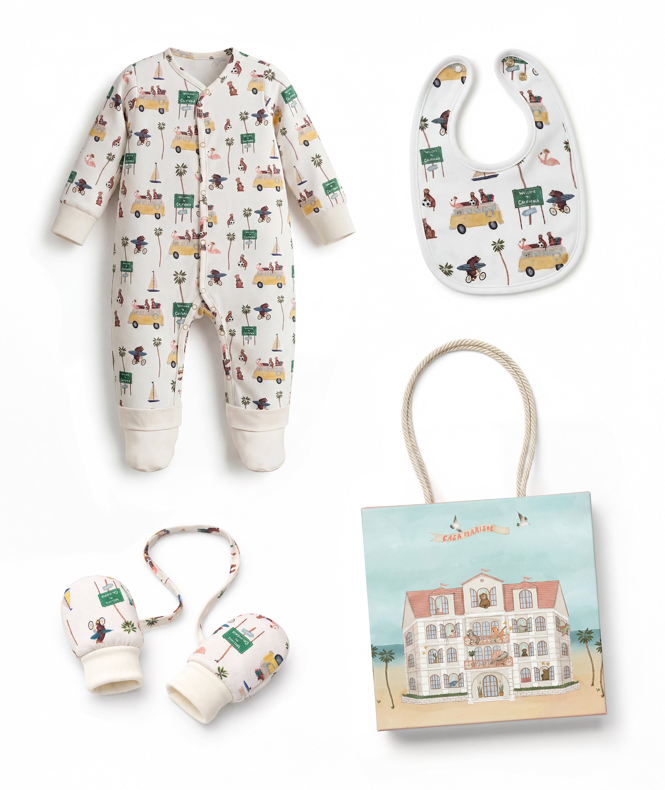 Luxury 3-Piece Romper Newborn Gift Set — Road Trip