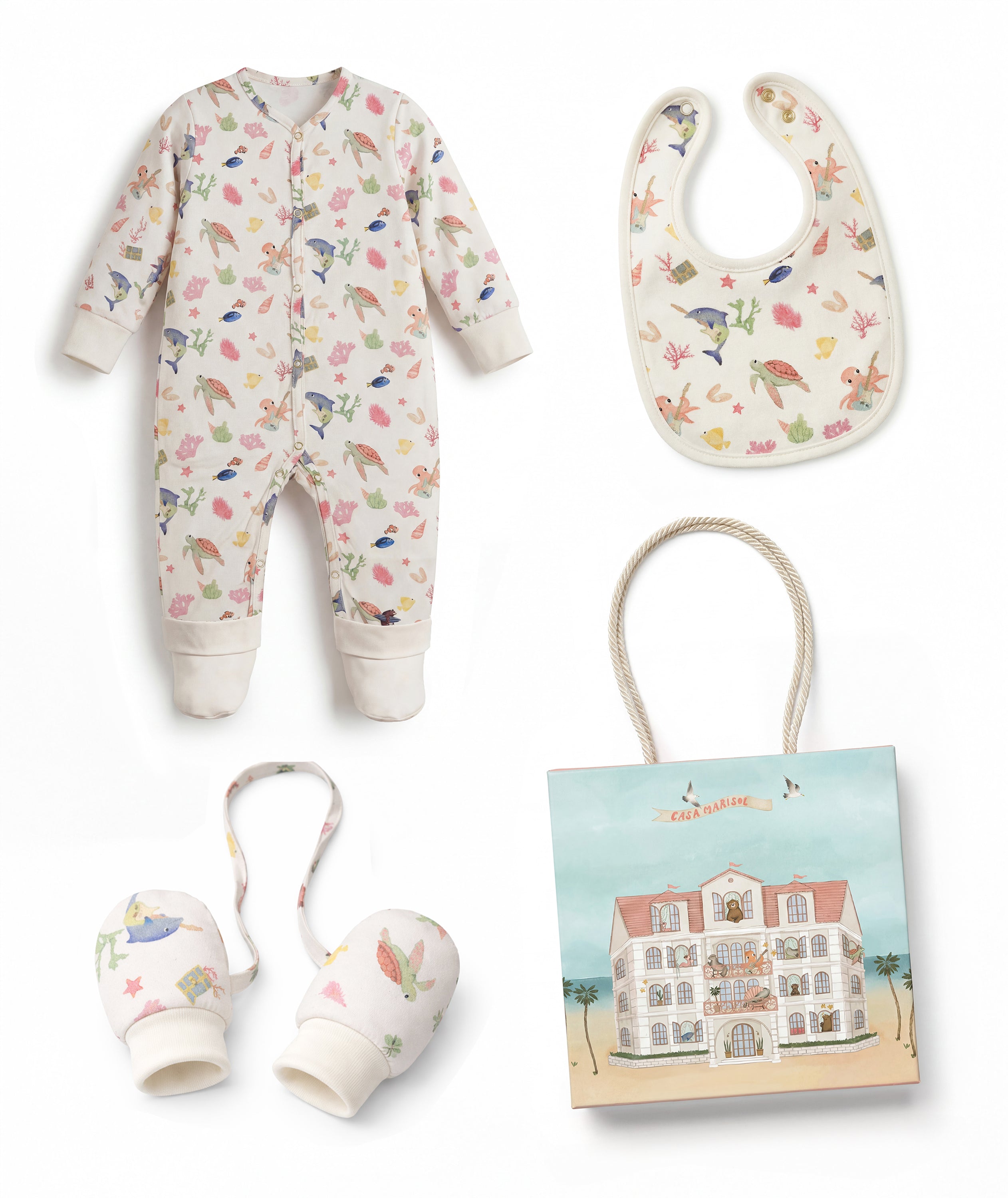 Luxury 3-Piece Romper Newborn Gift Set — Ocean