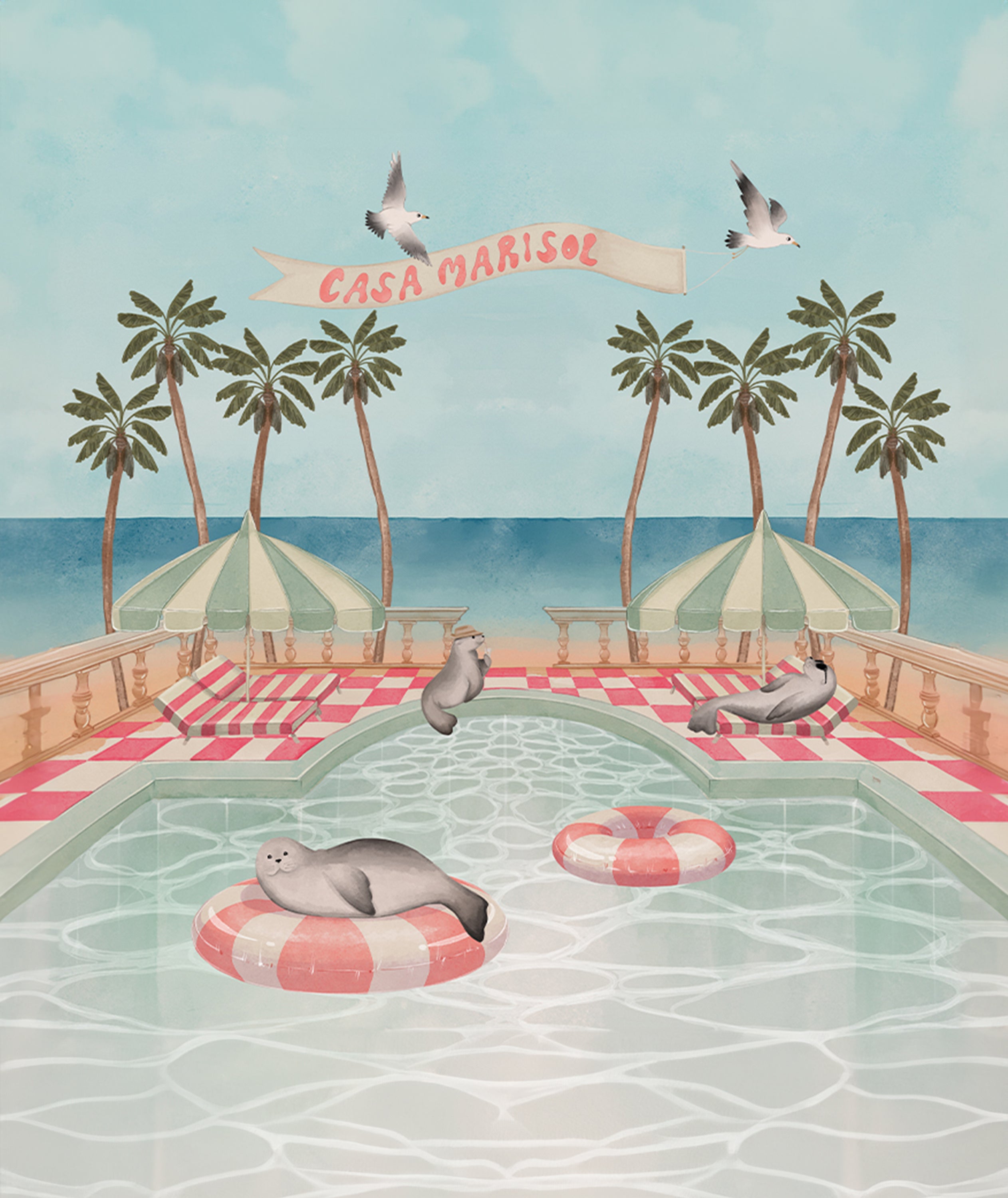 Baby Romper — Pool Party