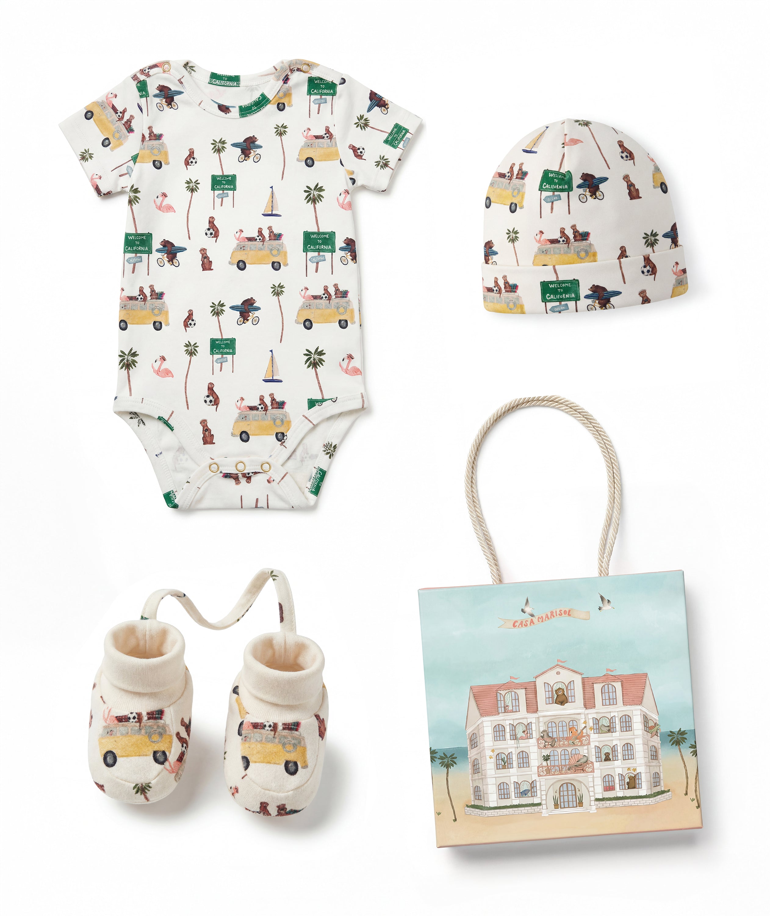 Luxury 3-Piece Bodysuit Newborn Gift Set — Road Trip